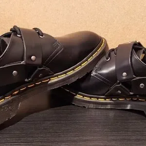 Dr. Martens HENREE ハーネス 28cm Henree Polished Smooth Leather Buckle Shoes in Black | Dr. Martens